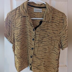 Urban Outfitters Mustard Striped Shirt